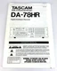 OEM Original Tascam DA-78HR Manual Data Sheets Audio Equipment