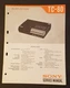 Sony TC-80 Cassette-Type Recorder Portable Service Manual.  Japan 