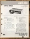 Sony AVU-360 AV Control Center  Service Manual *Original*
