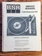 BSR / McDonald Model C124 McDonald 210 Record Player  Service Manual *Original*