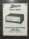 Zenith Service Manual TR17 Cartridge Tape Player/Recorder Part#923-716