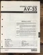 Yamaha AV-33 Amplifier Owners / User Manual *Original*